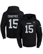 Raiders #15 Michael Crabtree Black Name & Number Pullover NFL Hoodie