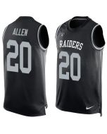 Raiders #20 Nate Allen Black Team Color Men's Stitched NFL Limited Tank Top Jersey