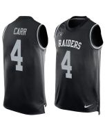 Raiders #4 Derek Carr Black Team Color Men's Stitched NFL Limited Tank Top Jersey