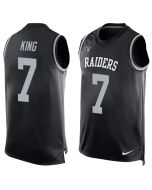 Raiders #7 Marquette King Black Team Color Men's Stitched NFL Limited Tank Top Jersey