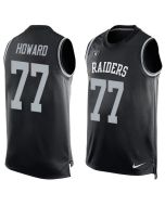 Raiders #77 Austin Howard Black Team Color Men's Stitched NFL Limited Tank Top Jersey