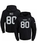 Raiders #80 Jerry Rice Black Name & Number Pullover NFL Hoodie