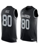 Raiders #80 Jerry Rice Black Team Color Men's Stitched NFL Limited Tank Top Jersey