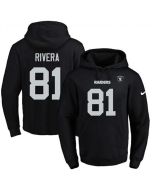 Raiders #81 Mychal Rivera Black Name & Number Pullover NFL Hoodie