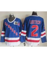 Rangers #2 Brian Leetch Blue CCM 75TH Stitched NHL Jersey