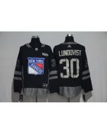 Rangers #30 Henrik Lundqvist Black Men's 1917-2017 100th Anniversary Stitched NHL Jersey