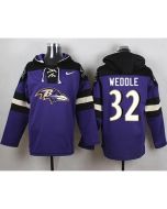 Ravens #32 Eric Weddle Purple Player Pullover NFL Hoodie