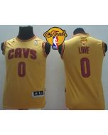 Revolution 30 Cavaliers #0 Kevin Love Gold The Finals Patch Stitched Youth NBA Jersey