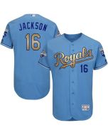 Royals #16 Bo Jackson Light Blue FlexBase Authentic 2015 World Series Champions Gold Program Stitched MLB Jersey