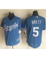 Royals #5 George Brett Light Blue New Cool Base Alternate 1 Stitched MLB Jersey