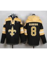 Saints #8 Archie Manning Black Player Pullover NFL Hoodie