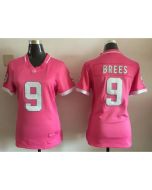 Saints #9 Drew Brees Pink Women's Stitched NFL Elite Bubble Gum Jersey