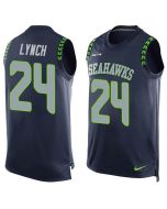 Seahawks #24 Marshawn Lynch Steel Blue Team Color Men's Stitched NFL Limited Tank Top Jersey