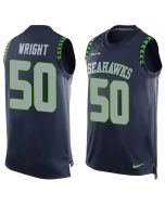 Seahawks #50 K.J. Wright Steel Blue Team Color Men's Stitched NFL Limited Tank Top Jersey