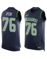Seahawks #76 Germain Ifedi Steel Blue Team Color Men's Stitched NFL Limited Tank Top Jersey