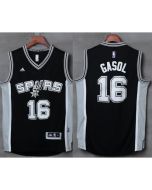 Spurs #16 Pau Gasol Black Stitched NBA Jersey