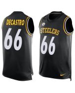 Steelers #66 David DeCastro Black Team Color Men's Stitched NFL Limited Tank Top Jersey