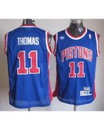 Throwback Pistons #11 Thomas Blue Stitched NBA Jersey