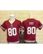 Toddler 49ers #80 Jerry Rice Red Team Color Stitched NFL Elite Jersey