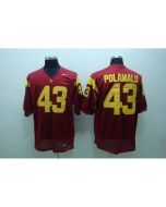Trojans #43 Troy Polamalu Red Stitched NCAA Jersey