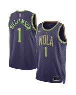 Unisex New Orleans Pelicans #1 Zion Williamson Purple 2024/25 Swingman City Edition Player Jersey
