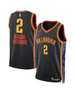 Unisex Oklahoma City Thunder #2 Shai Gilgeous-Alexander Black 2024/25 Swingman City Edition Player Jersey (Black)