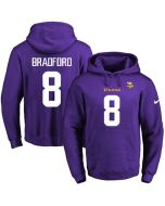 Vikings #8 Sam Bradford Purple Name & Number Pullover NFL Hoodie