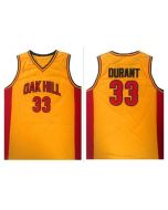 Warriors #33 Kevin Durant Gold Oak Hill Academy High School Stitched NBA Jersey