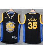 Warriors #35 Kevin Durant Black/Blue Stitched NBA Jersey