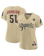 Women's Arizona Diamondbacks #51 Randy Johnson Cream 2023 World Series City Connect Stitched Baseball Jersey(Run Small)