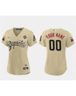 Women's Arizona Diamondbacks ACTIVE Player Custom Gold 2023 World Series City Connect Stitched Baseball Jersey(Run Small)