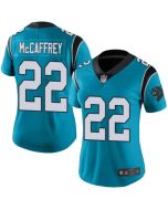 Women's Carolina Panthers #22 Christian McCaffrey Blue Vapor Untouchable Limited Jersey(Run Small)