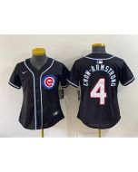 Women's Chicago Cubs #4 Pete Crow-Armstrong 2026 Fashion Replica Black Out Baseball Jersey