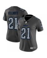 Women's Dallas Cowboys #21 Ezekiel Elliott 2019 Gray Fashion Static Limited Stitched NFL Jersey(Run Small)