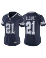 Women's Dallas Cowboys #21 Ezekiel Elliott Navy Vapor Untouchable Limited Stitched Jersey(Run Small