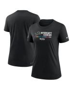 Women's Detroit Lions 2022 Black Crucial Catch Performance T-Shirt(Run Small)