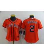 Women's Houston Astros #2 Alex Bregman 2020 Orange Cool Base Stitched MLB Jersey(Run Small)