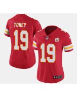 Women's Kansas City Chiefs #19 Kadarius Toney Red Vapor Stitched Jersey(Run Small)