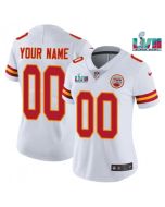 Women's Kansas City Chiefs Active Player Custom White Super Bowl LVII Patch Vapor Stitched Jersey(Run Small)