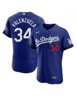 Women's Los Angeles Dodgers #34 Toro Valenzuela 2021 Royal City Connect Flex Base Stitched Baseball Jersey(Run Small)