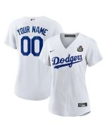 Women's Los Angeles Dodgers White 2024 World Series Home Home Custom Replica Jersey