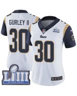 Women's Los Angeles Rams #30 Todd Gurley II White Super Bowl LIII Vapor Untouchable Limited Stitched NFL Jersey ( run small )