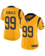 Women's Los Angeles Rams #99 Aaron Donald Gold Vapor Untouchable Limited Stitched NFL Jersey (Run Small)