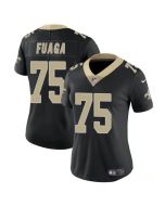Women's New Orleans Saints #75 Taliese Fuaga Black 2024 Draft Vapor Stitched Game Jersey(Run Small)