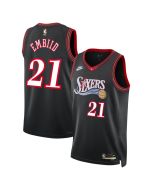 Women's Philadelphia 76ers #21 Joel Embiid Black Classic Edition Jersey