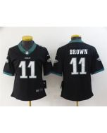 Women's Philadelphia Eagles #11 A. J. Brown Black Vapor Stitched Football Jersey(Run Small)