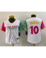 Women's San Diego Padres #10 Jurickson Profar White City Connect Stitched Baseball Jersey(Run Small)