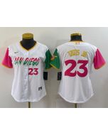 Women's San Diego Padres #23 Fernando Tatis Jr. 2022 White City Connect Cool Base Stitched Baseball Jersey(Run Small) (White)