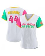 Women's San Diego Padres #44 Joe Musgrove 2022 White City Connect Cool Base Stitched Baseball Jersey(Run Small)