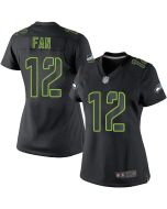 Women's Seattle Seahawks #12 Fan Black Impact Limited Stitched NFL Jersey